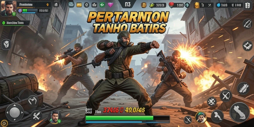 Screenshot gameplay 3446 menampilkan karakter dalam pertarungan aksi penuh.