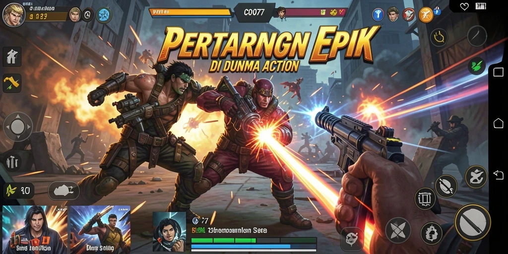 Tangkapan layar dari gameplay COO77 yang intens dan penuh aksi.