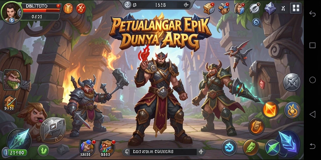 Screenshot gameplay DBLTOTO menampilkan karakter beraksi melawan monster raksasa.