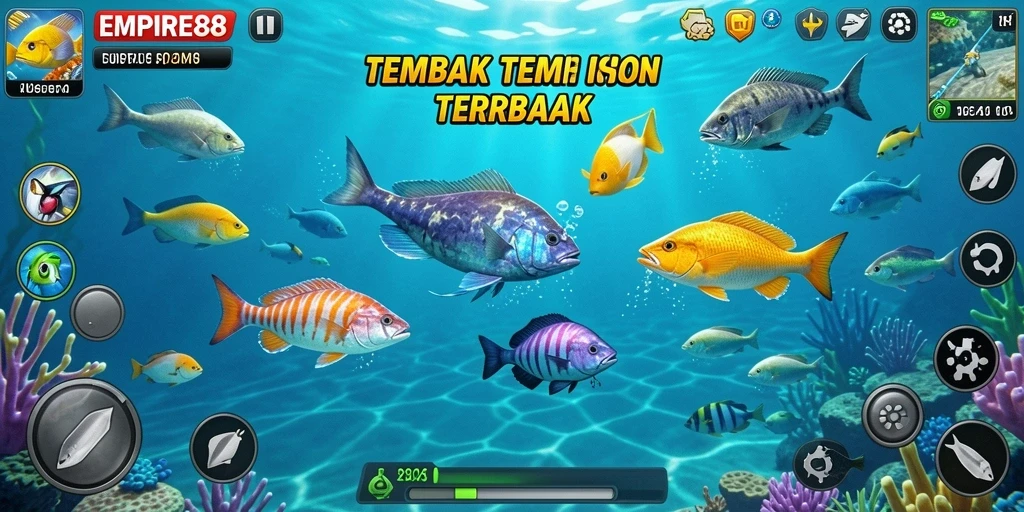 Screenshot gameplay EMPIRE88 dengan aksi tembak ikan yang seru.