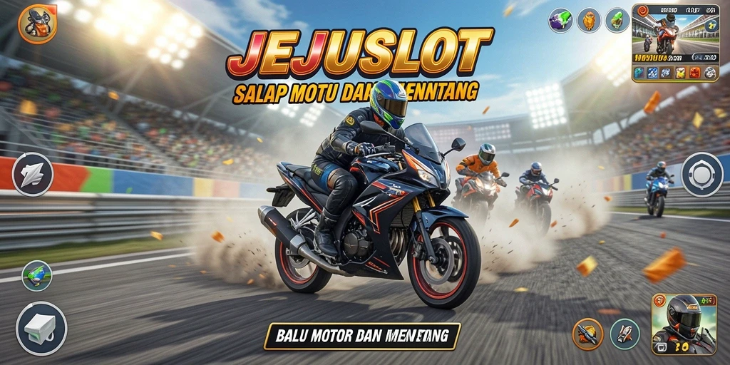 Tampilan gameplay balap motor yang seru dan menantang di JEJUSLOT.
