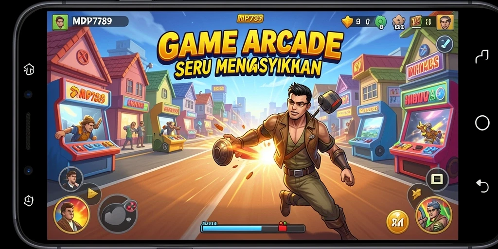 Screenshot menunjukkan aksi seru gameplay Arcade dari MVP789.