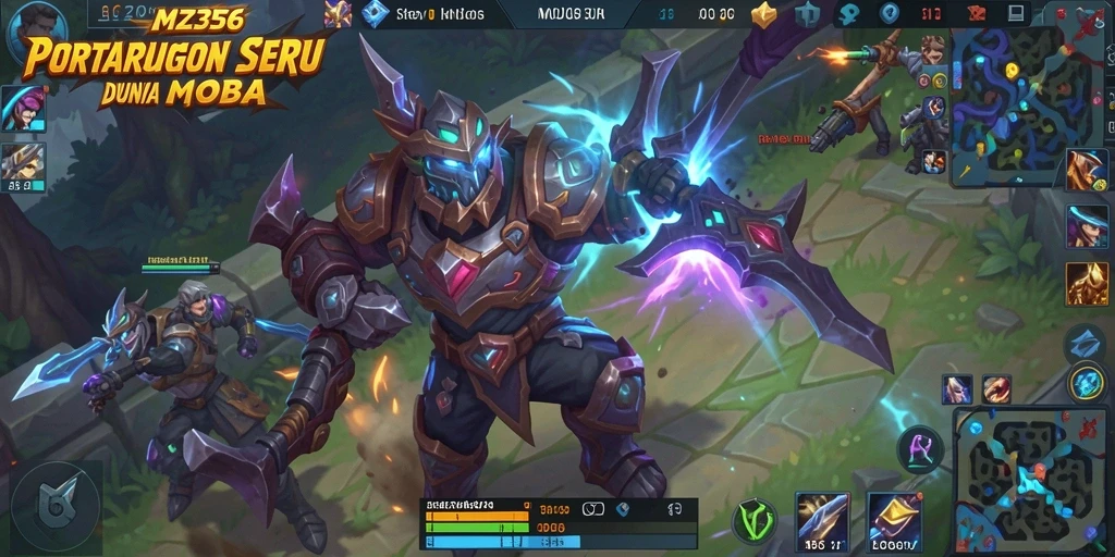 Screenshot gameplay MZ356 menampilkan pertempuran strategis yang intens.