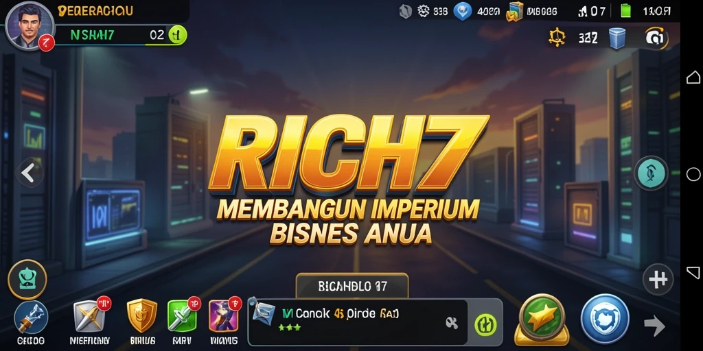 Tampilan gameplay <strong>RICH7</strong> yang menarik dengan elemen Tycoon.
