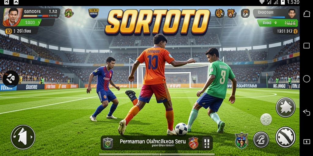 Screenshot utama SORTOTO menampilkan aksi seru dalam pertandingan olahraga.