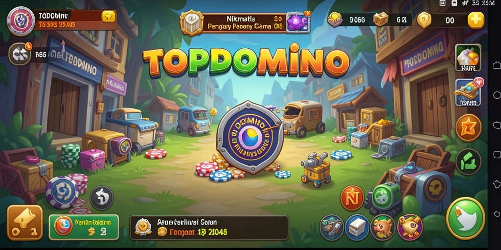 Tampilan gameplay TOPDOMINO yang menarik dan interaktif.
